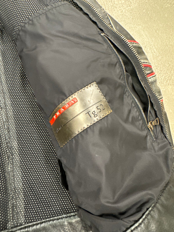 2000s Prada moto leather jacket