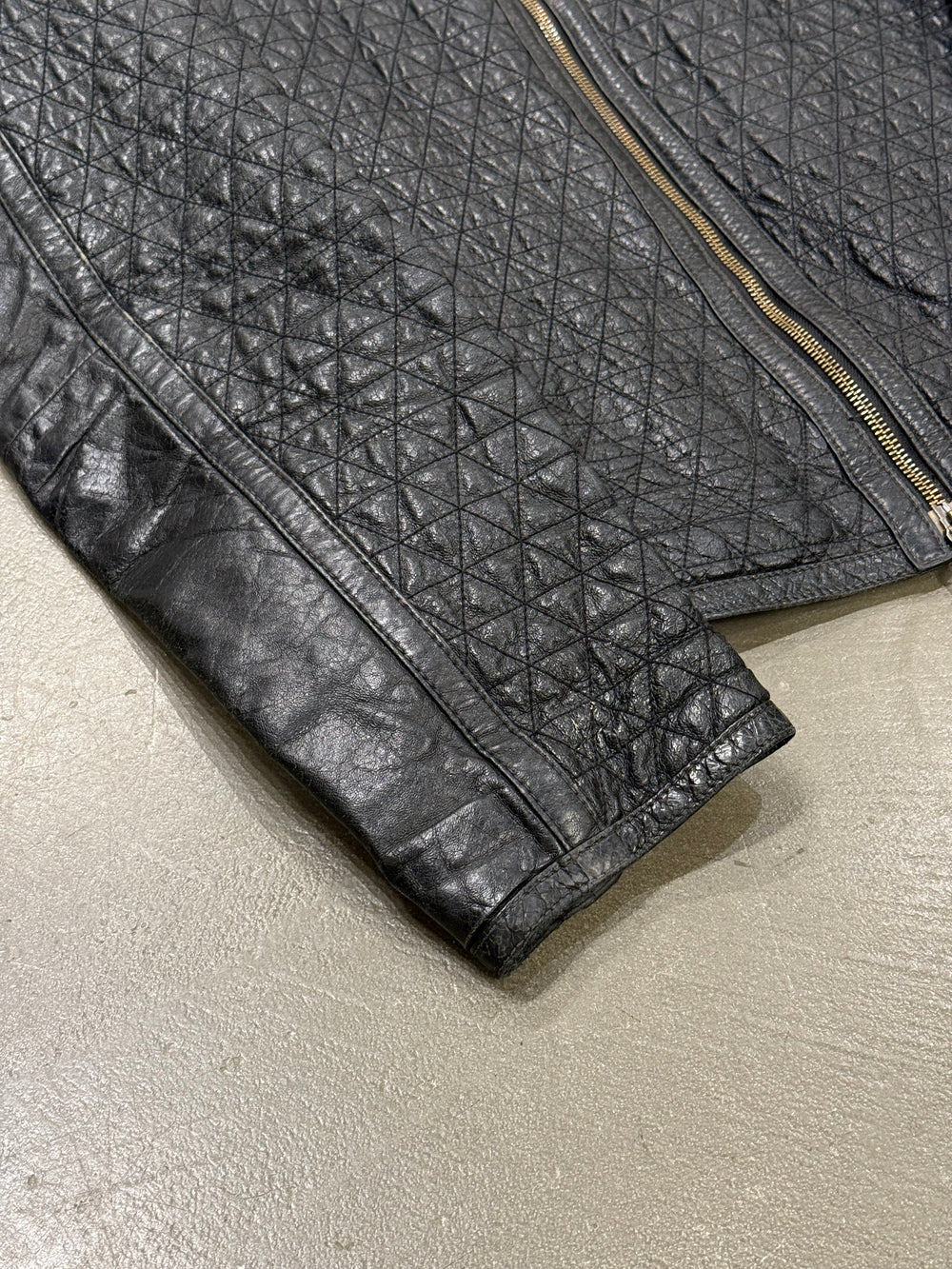 2000s Armani quilted diamond leather jacket