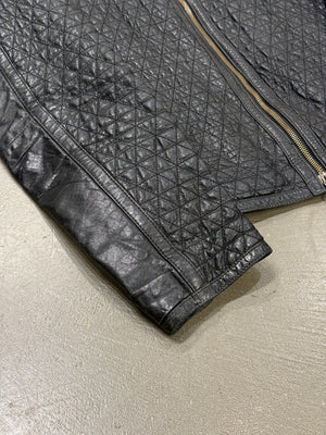 2000s Armani quilted diamond leather jacket