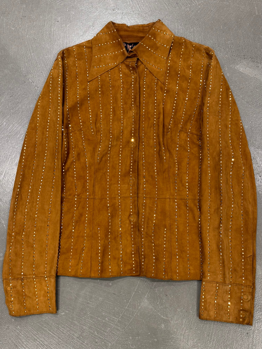 2001 Dolce & Gabbana studded embellished suede leather jacket