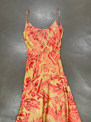 A/W2001 Roberto Cavalli floral bornout velvet dress