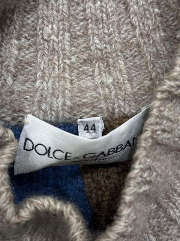 1994 Dolce & Gabbana “Le Maglie” runway patchwork reconstructed knit cardigan