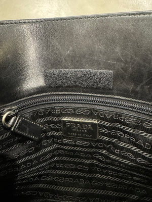 A/W1999 Prada leather and wool shoulder bag
