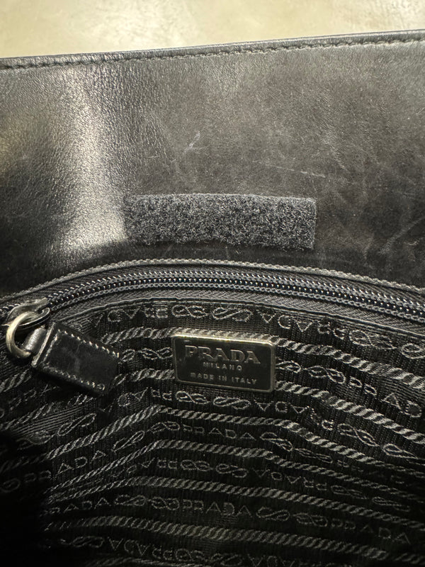A/W1999 Prada leather and wool shoulder bag