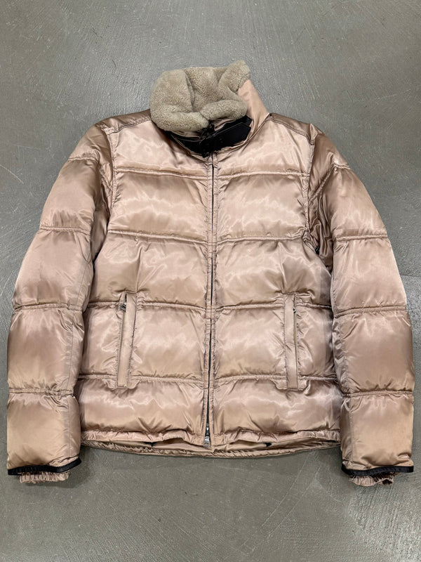 2000s Prada shearling-collar puffer jacket