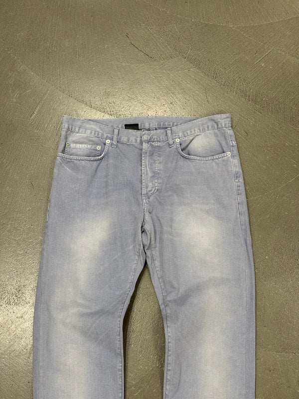 2000s Dior light wash faded denim straight jeans