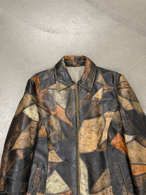 2000s Dolce & Gabbana patchwork 2-in-1 reversible leather jacket