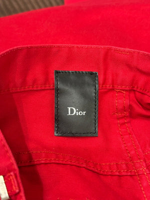 S/S2005 Dior by Hedi Slimane red runway denim