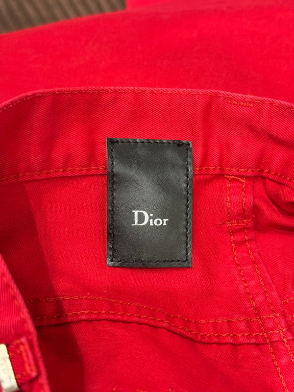 S/S2005 Dior by Hedi Slimane red runway denim