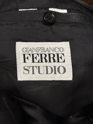 1990s Gianfranco Ferré heavy leather coat