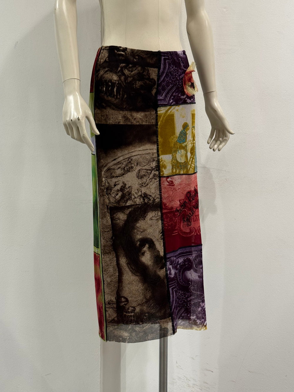 1998 Jean Paul Gaultier cathedral glass mesh skirt