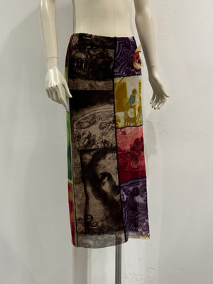 1998 Jean Paul Gaultier cathedral glass mesh skirt