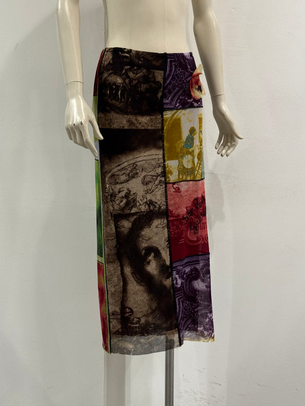 1998 Jean Paul Gaultier cathedral glass mesh skirt