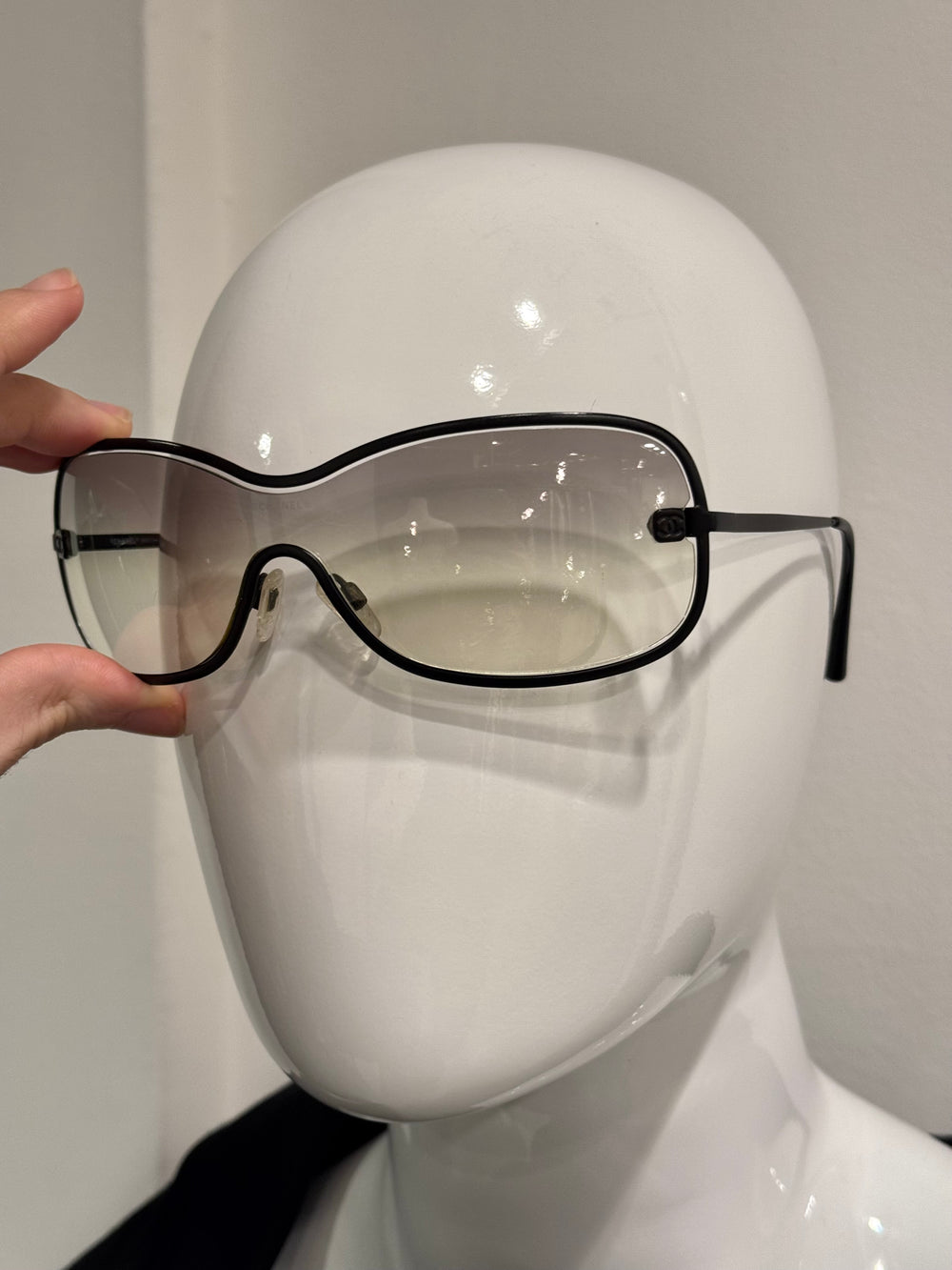 2000s Chanel mask visor sunglasses