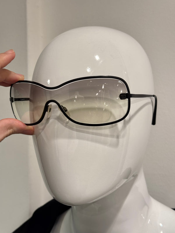 2000s Chanel mask visor sunglasses