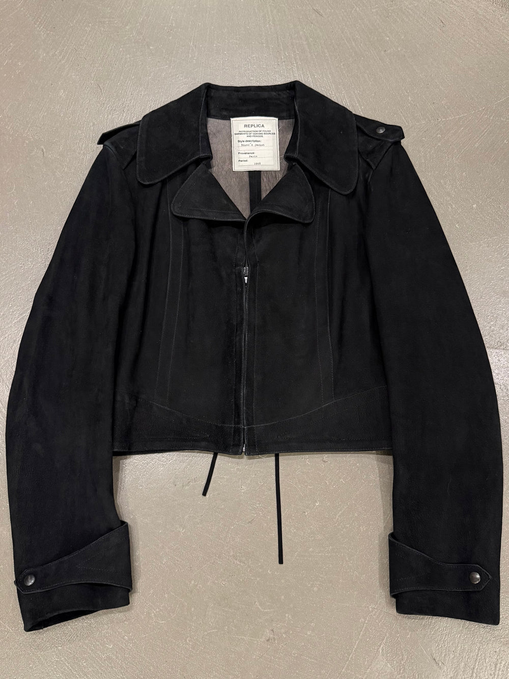 S/S2006 Maison Margiela ‘Replica’ aviator biker cropped suede jacket