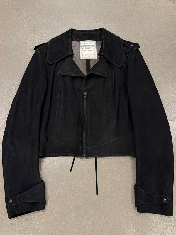 S/S2006 Maison Margiela ‘Replica’ aviator biker cropped suede jacket
