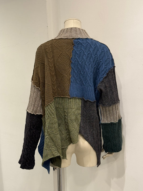 1994 Dolce & Gabbana “Le Maglie” runway patchwork reconstructed knit cardigan