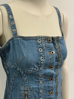 2000s Dolce & Gabbana denim military corset