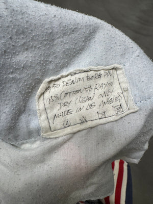 2010s Greg Lauren reconstructed hybrid 50/50 borg denim sweatpants