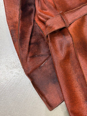 A/W2000 Roberto Cavalli pony hair leather belted coat