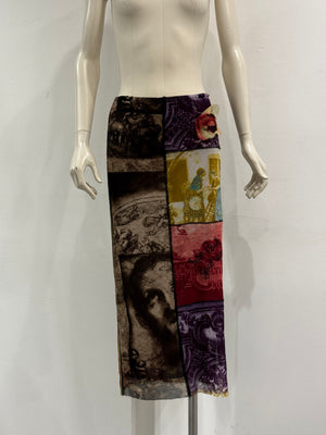 1998 Jean Paul Gaultier cathedral glass mesh skirt