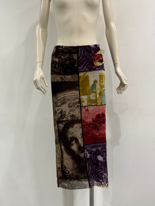 1998 Jean Paul Gaultier cathedral glass mesh skirt