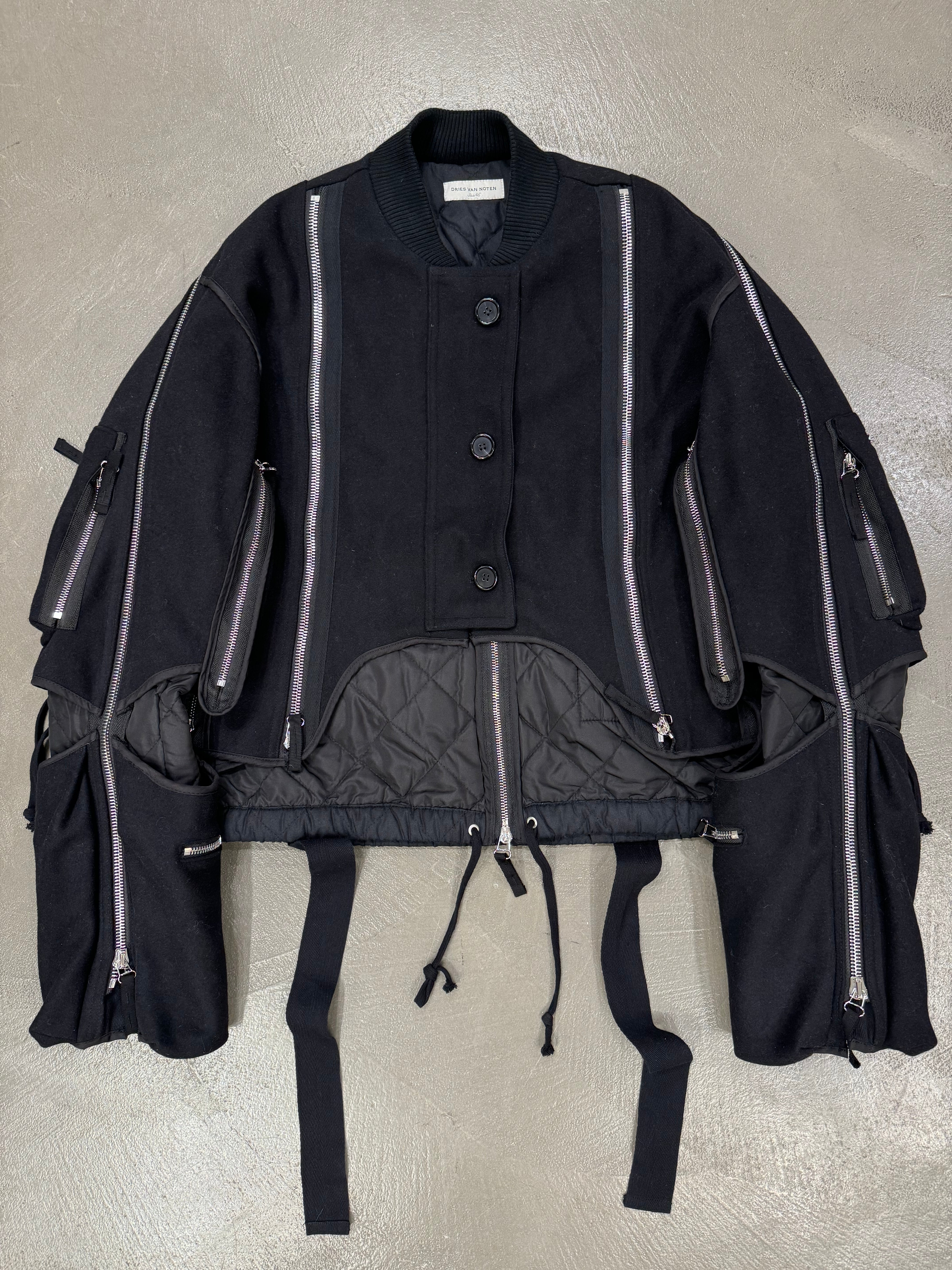 ジャケット・アウター DRIES VAN NOTTEN 14AW Back zip bomber Dries Van Noten, A/W 2014 Silk Back-zip Bomber Jacket - LA NAUSÉE