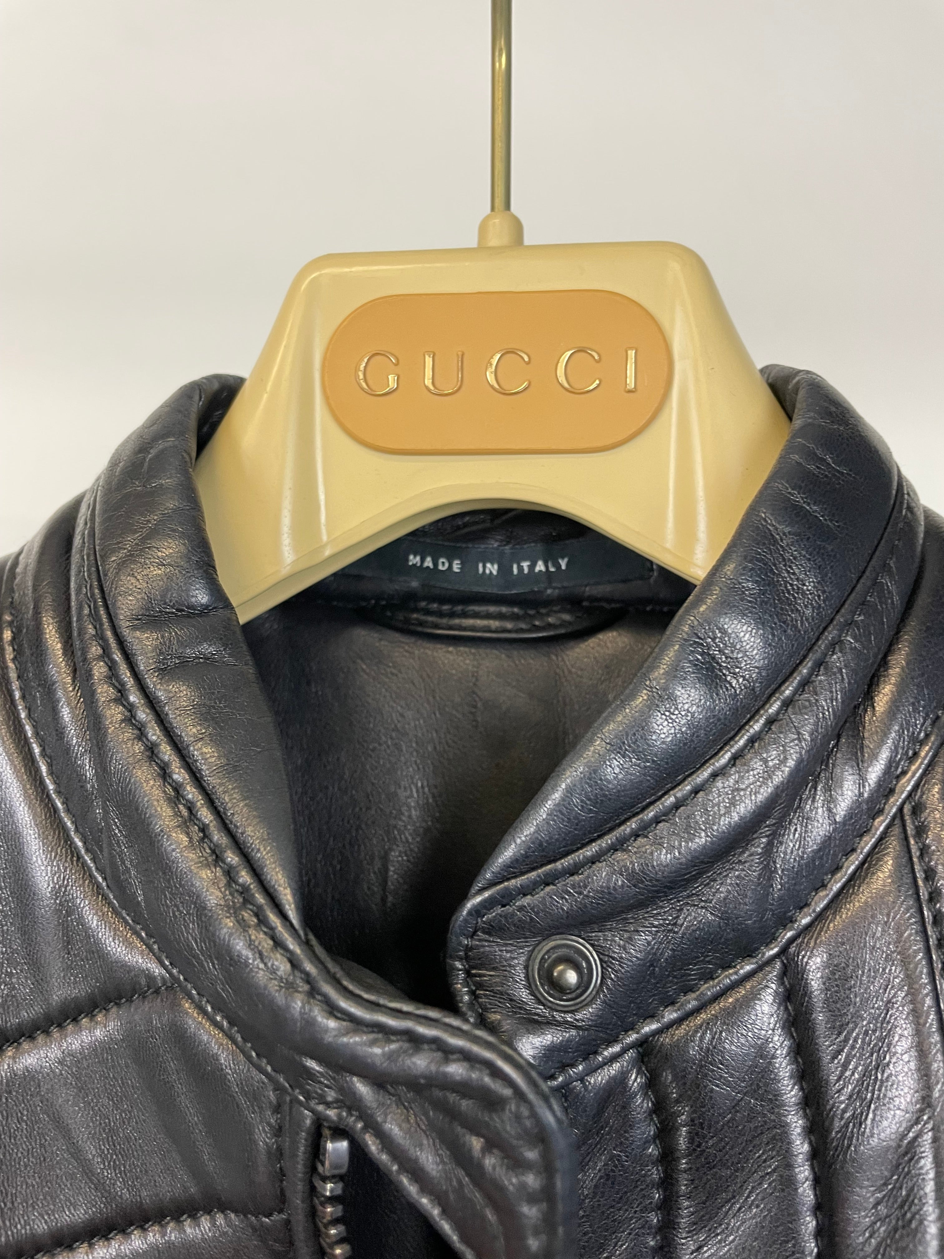 AW2000 Gucci by Tom Ford spiral biker leather jacket