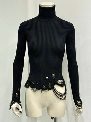 2020 Balenciaga distressed turtleneck