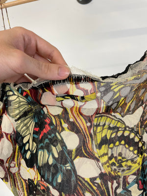SS2003 Jean Paul Gaultier butterfly tattoo mesh top