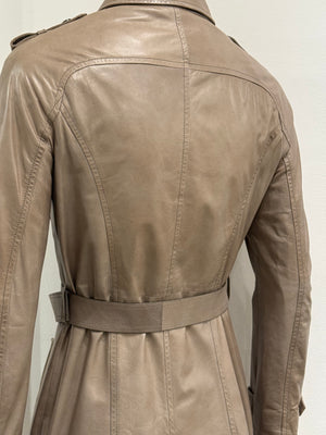 2000s Miu Miu leather trench coat