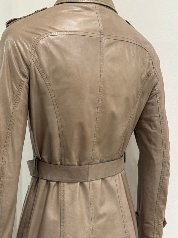 2000s Miu Miu leather trench coat