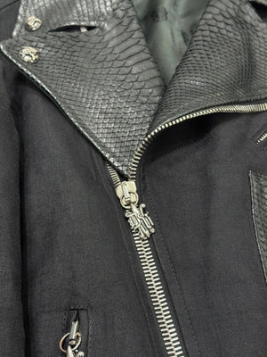 1990s Gianni Versace python leather biker jacket