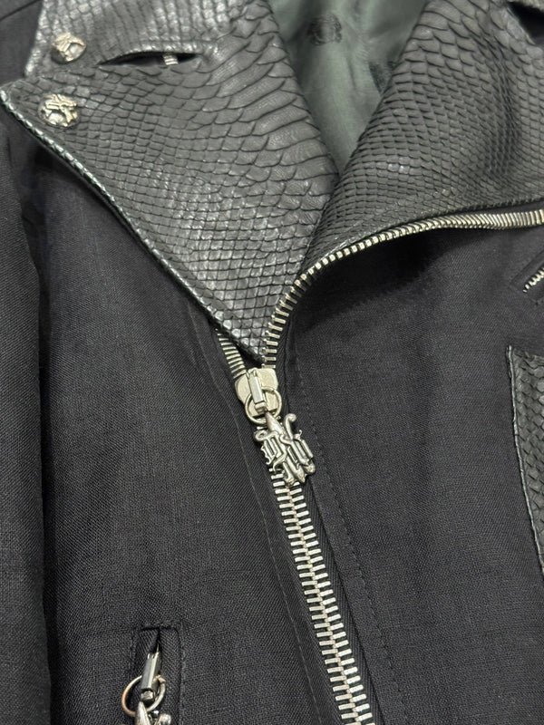 1990s Gianni Versace python leather biker jacket