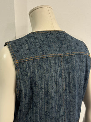 2010s Louis Vuitton monogram midi denim dress