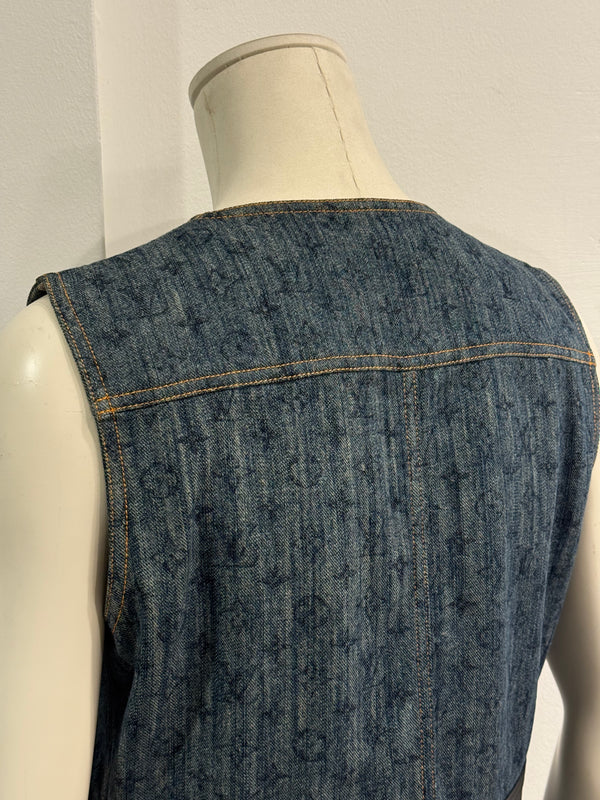 2010s Louis Vuitton monogram midi denim dress