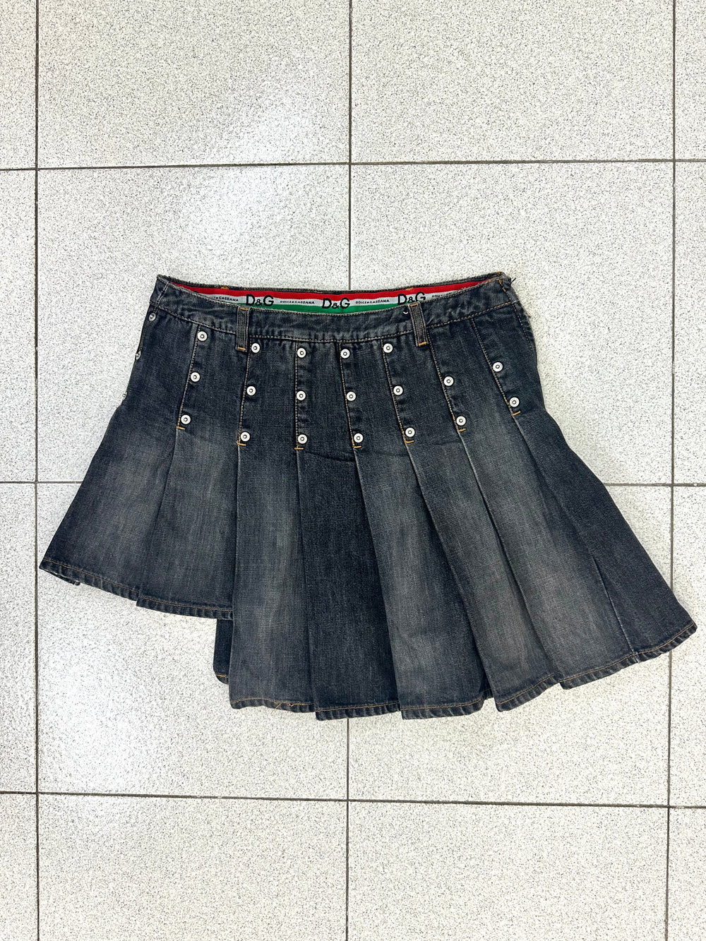 AW04 Dolce & Gabbana asymmetrical studded skirt