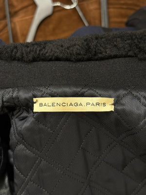 F/W2007 Balenciaga by Ghesquiere double breasted coat with wool shearling collar