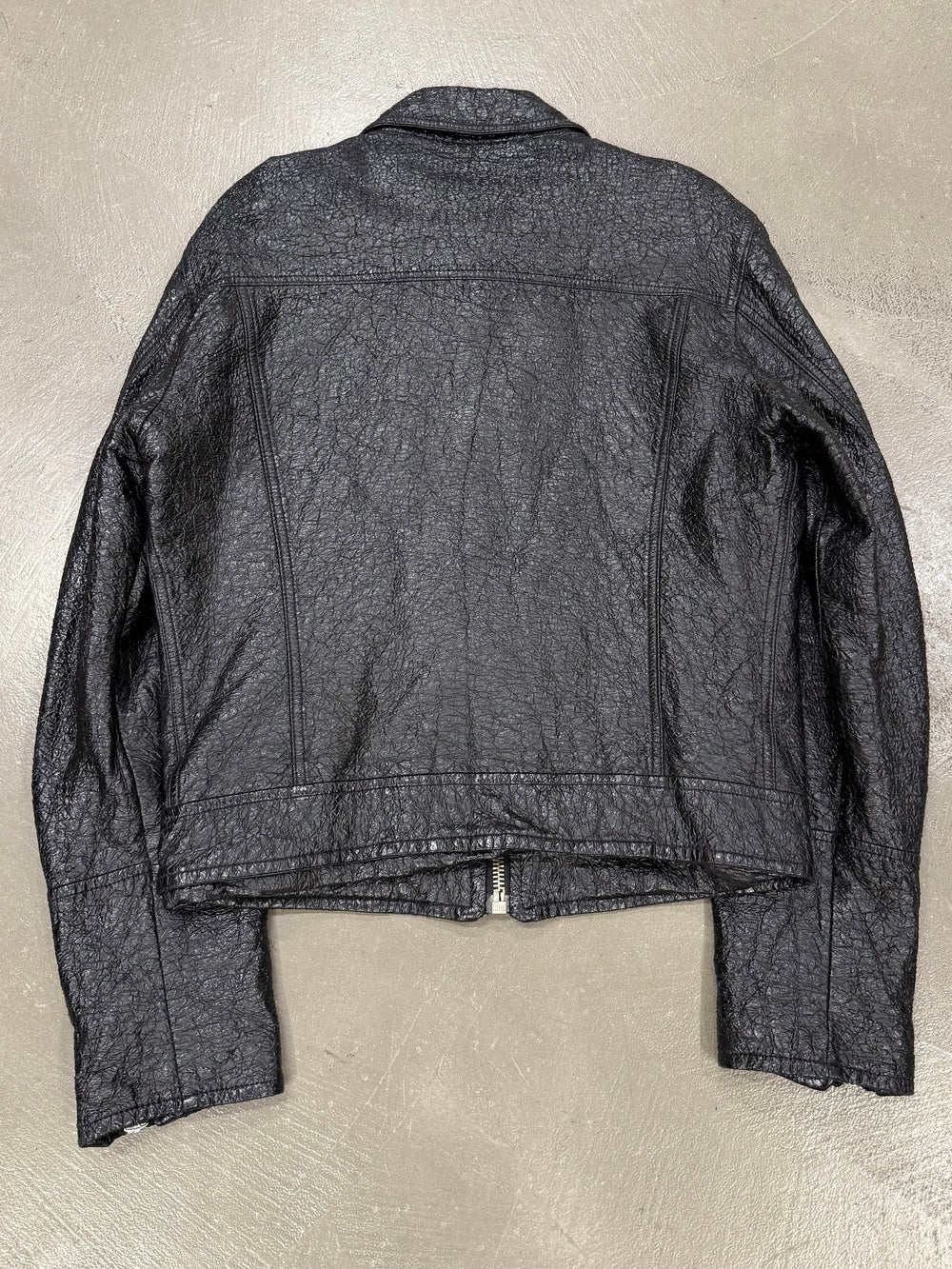 2000s Dolce & Gabbana faux leather wrinkle jacket