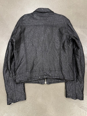 2000s Dolce & Gabbana faux leather wrinkle jacket