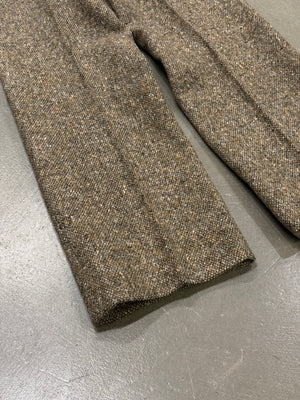 1970s HERMES bouclé tweed tailored heavy wool pants