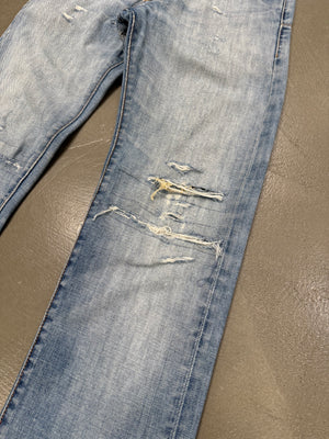 2000s Dior by Hedi Slimane skinny distressed repaired jeans