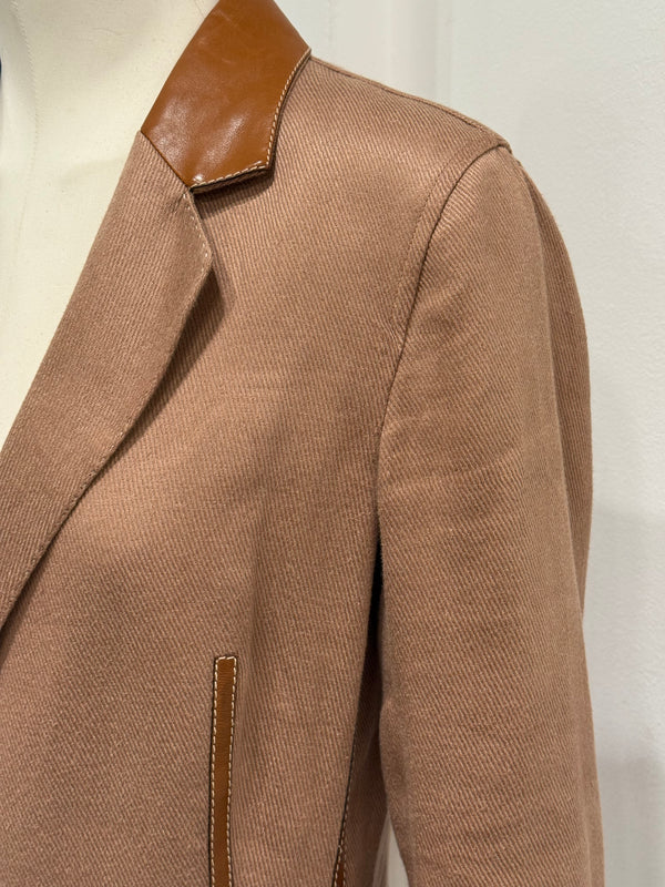 1990s Hermès leather collar blazer