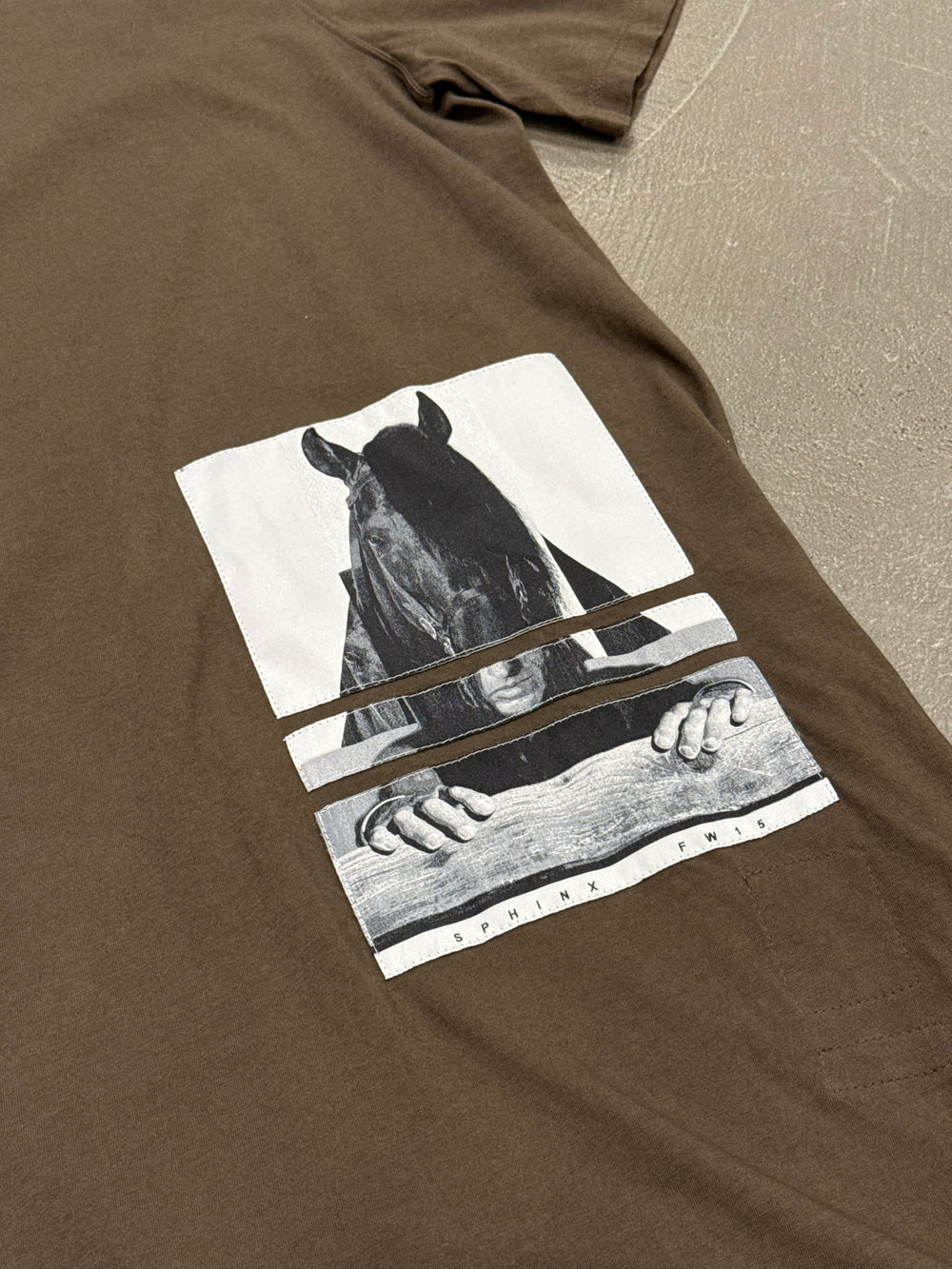 2010s Rick Owens DRKSHW horse patch tunic t-shirt