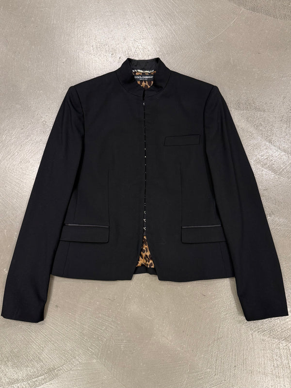 2003 Dolce & Gabbana tailored skirt suit with mandarin collar