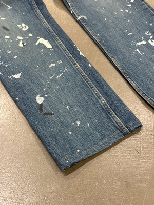 1998 Helmut Lang painter splattered denim straight jeans