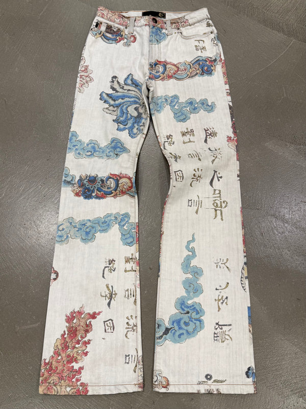 2000s Cavalli asian print pants