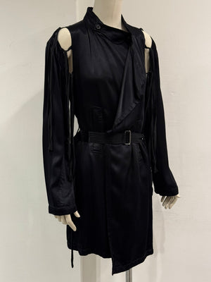 S/S2005 Ann Demeulemeester runway cut-out belted coat dress