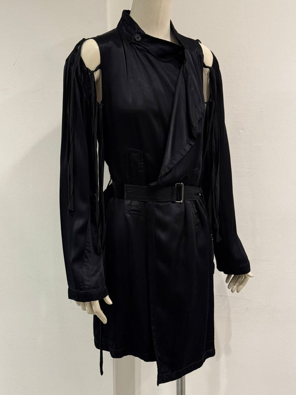 S/S2005 Ann Demeulemeester runway cut-out belted coat dress